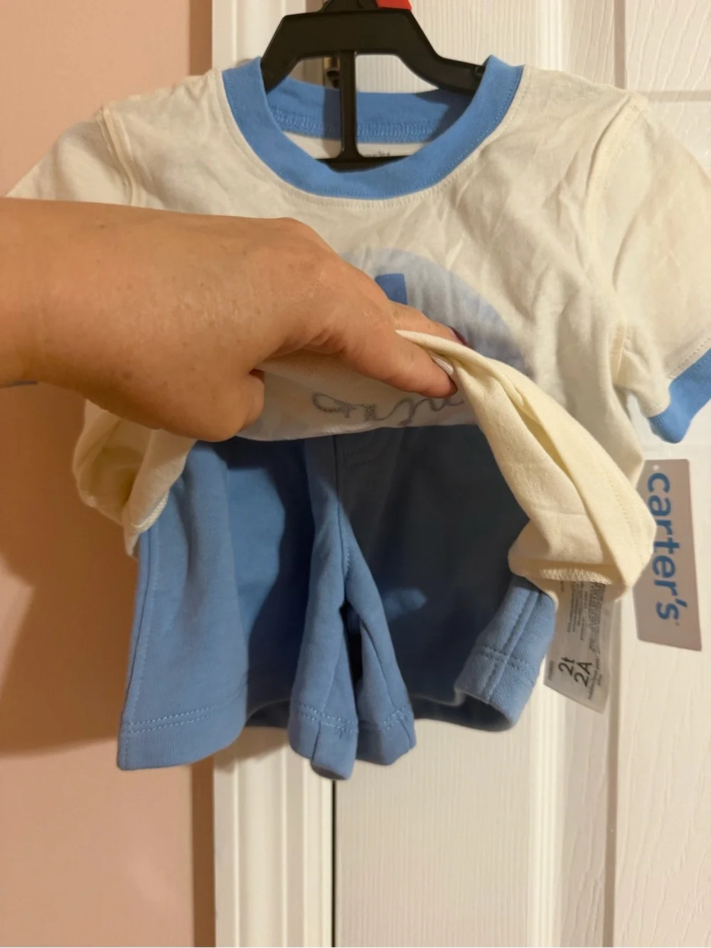 Carter's Cream & Blue 'Pool Party Animal' Short Sleeve Tee